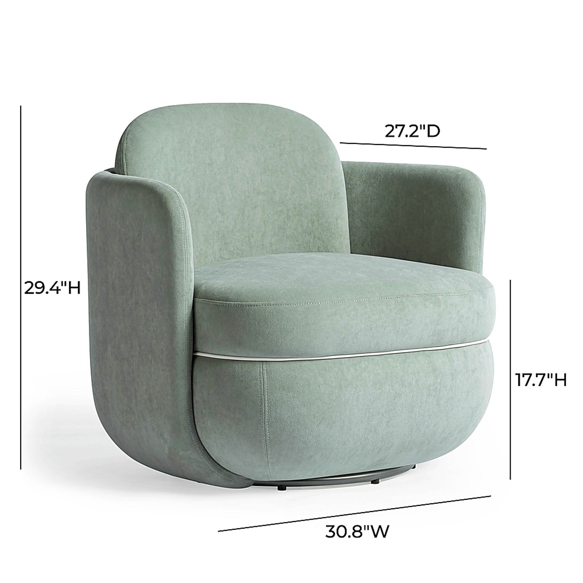 Marbleain Mint Green Swivel Accent Chair - Image 3