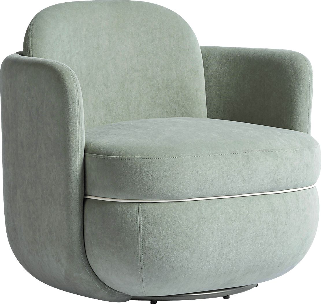 Marbleain Mint Green Swivel Accent Chair