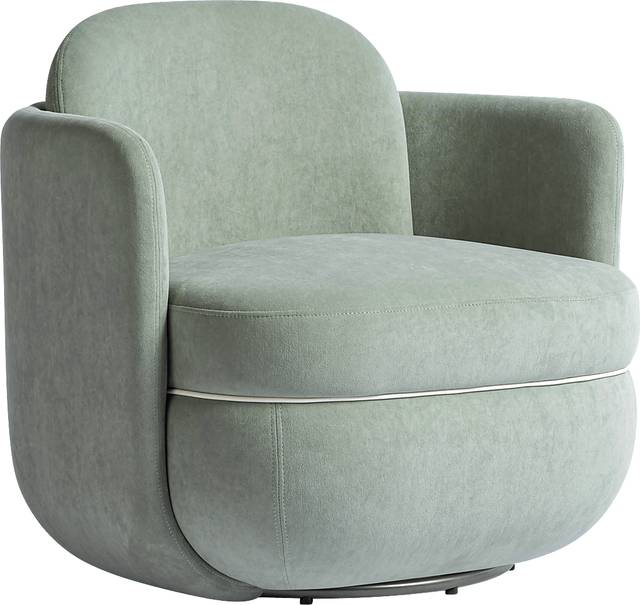 Marbleain Mint Green Swivel Accent Chair - Thumbnail - Image 1