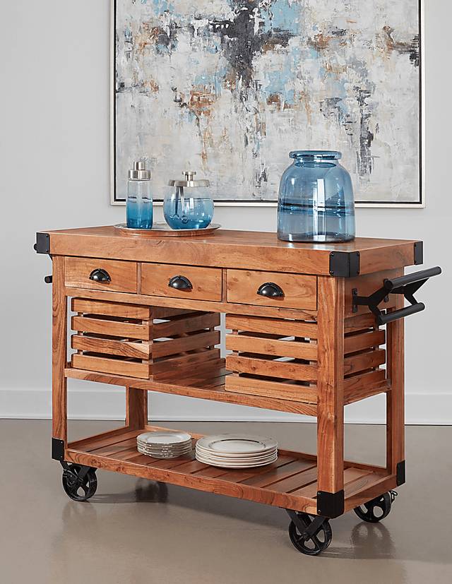 Marblerock Natural Bar Cart - Thumbnail - Image 2