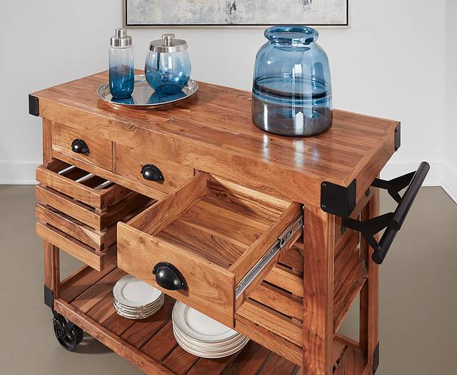 Marblerock Natural Bar Cart - Thumbnail - Image 6