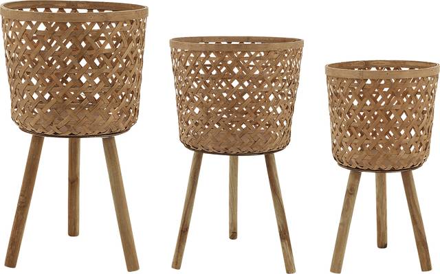 Marcall Brown Planter, Set of 3 - Thumbnail - Image 1