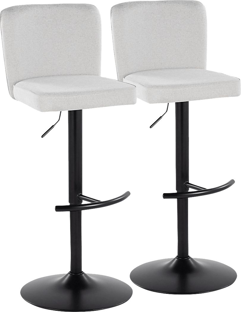 Marcei I White Adjustable Swivel Barstool, Set of 2