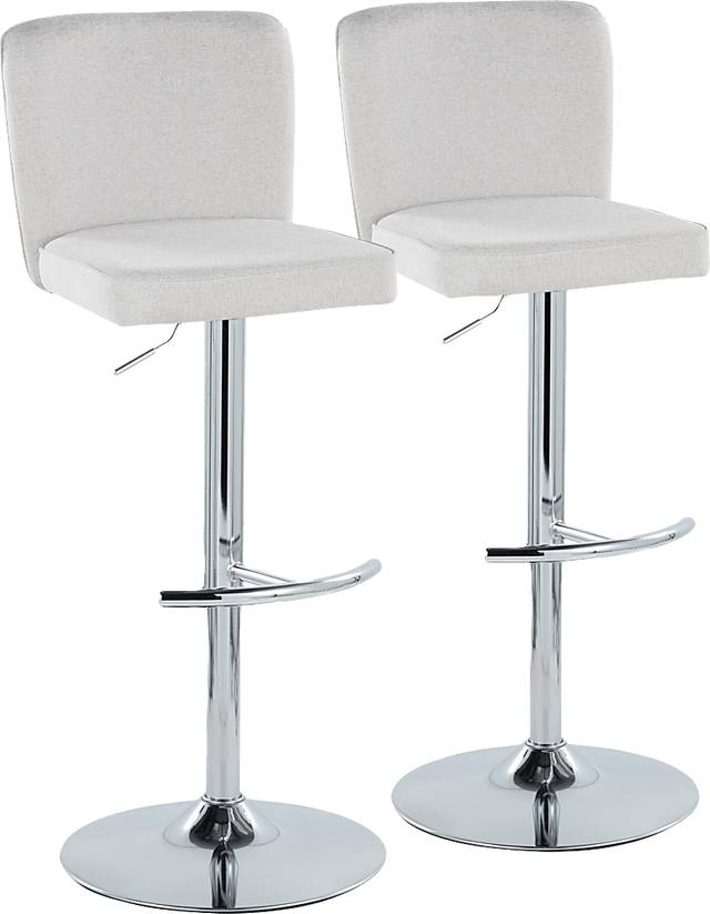 Marcei II White Adjustable Swivel Barstool, Set of 2 - Thumbnail - Image 1