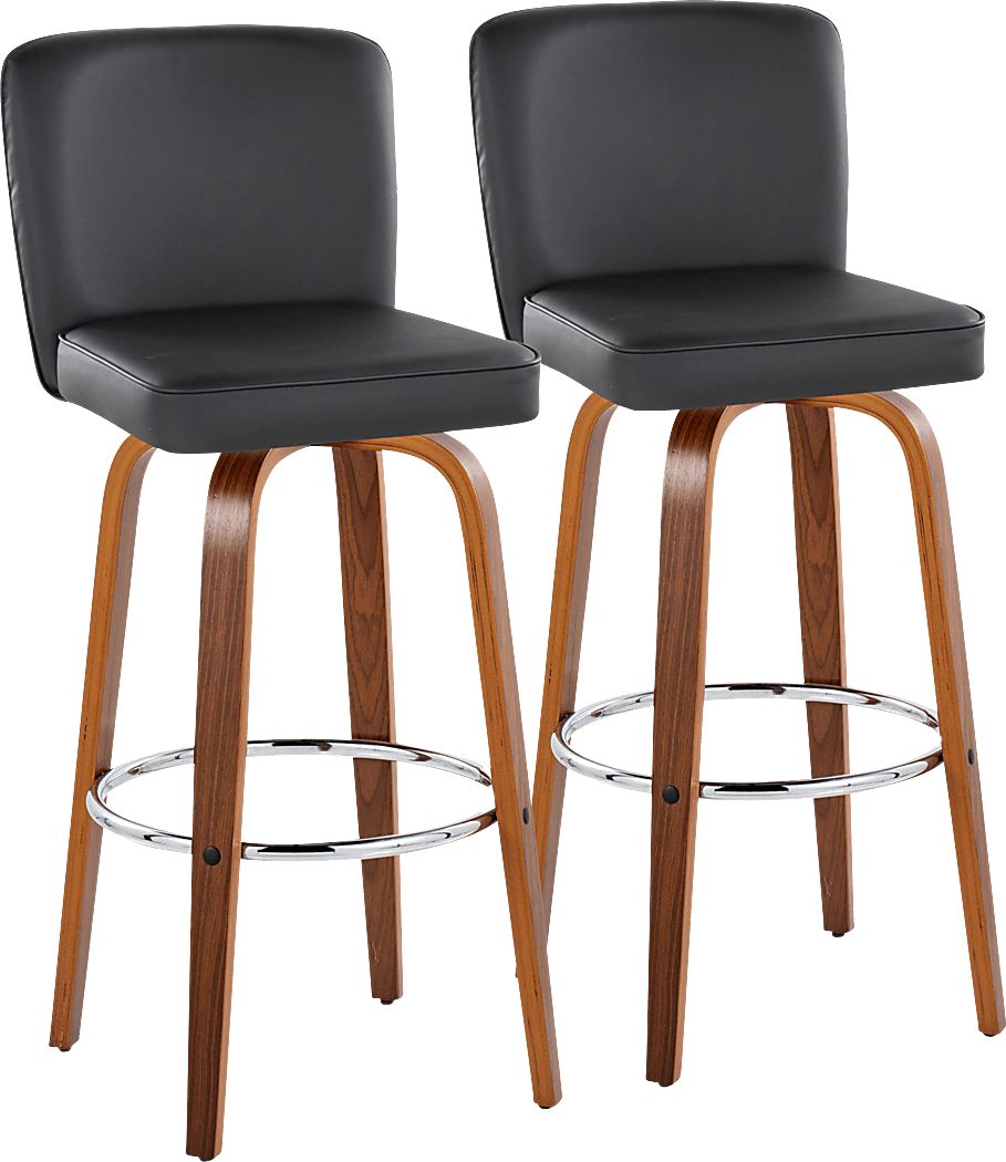Marcei IV Black Swivel Barstool, Set of 2