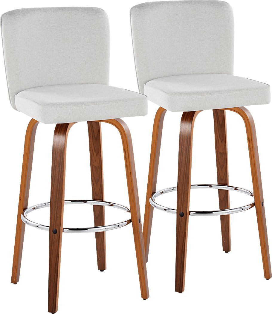 Marcei IV White Swivel Barstool, Set of 2