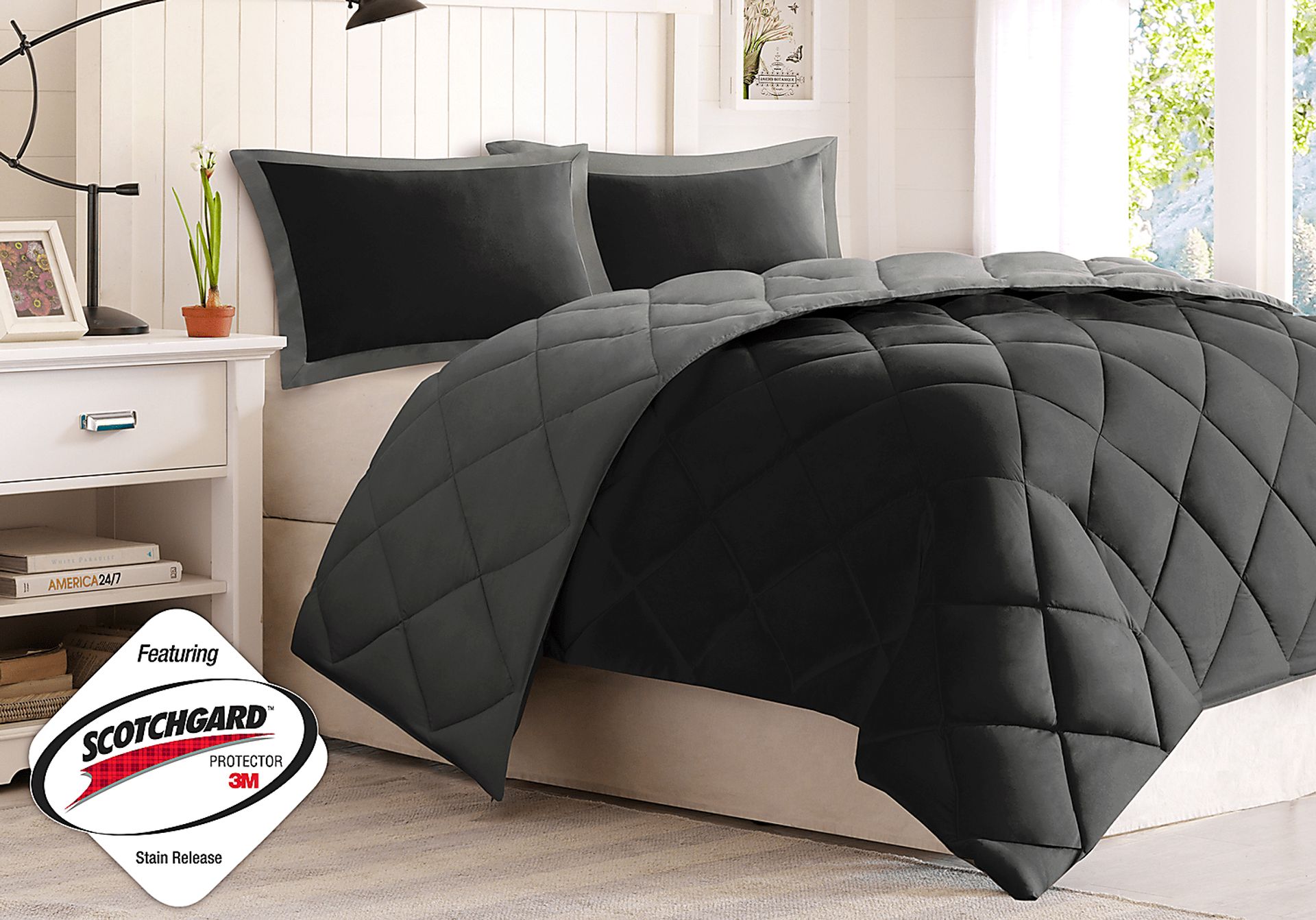 Marcel Black/Gray 2 Pc Twin Bed Set - Image 1