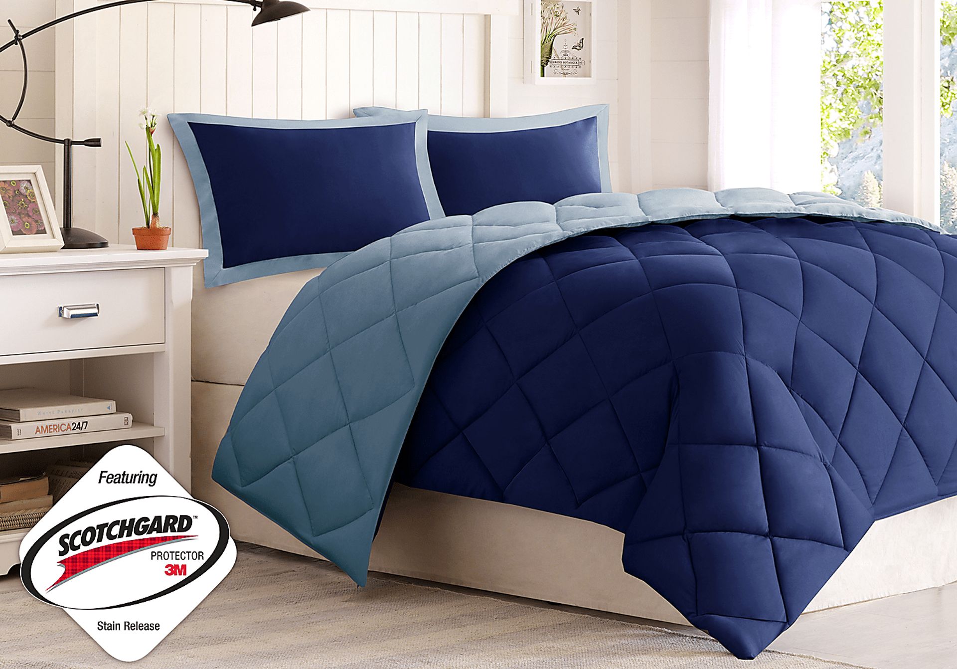 Marcel Blue 2 Pc Twin Bed Set - Image 1