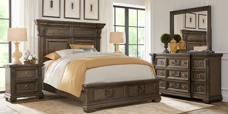 Marcelle Brown 5 Pc King Panel Bedroom