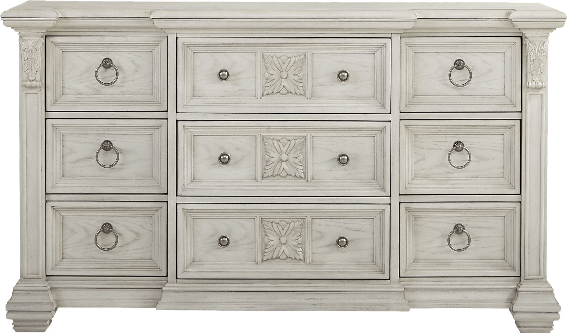 Marcelle White 7 Pc King Panel Bedroom - Image 4