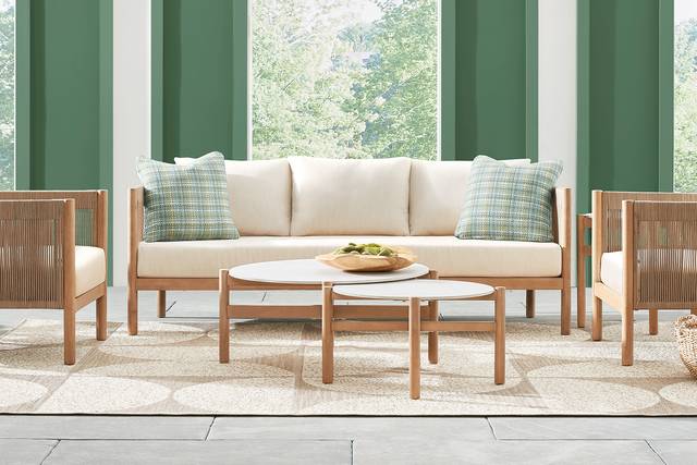 Marche Beige 5 Pc Outdoor Seating Set - Thumbnail - Image 1