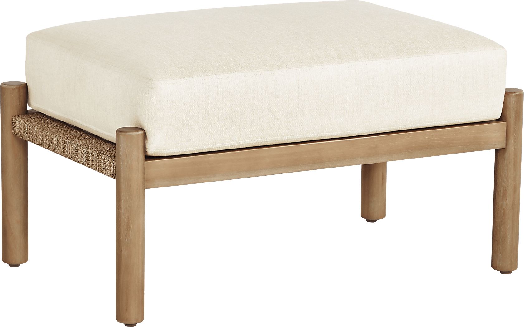 Marche Natural Light Wood Beige Aluminum,Wood Outdoor Ottoman | Rooms to Go