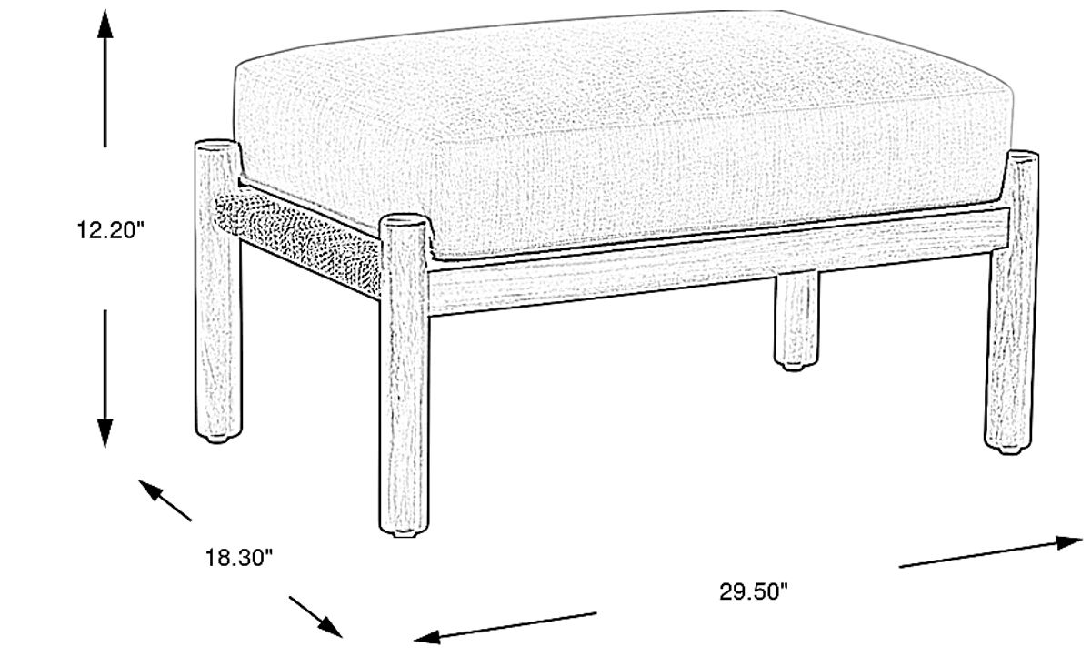 Marche Natural Light Wood Green Aluminum,Wood Outdoor Ottoman Rooms to Go