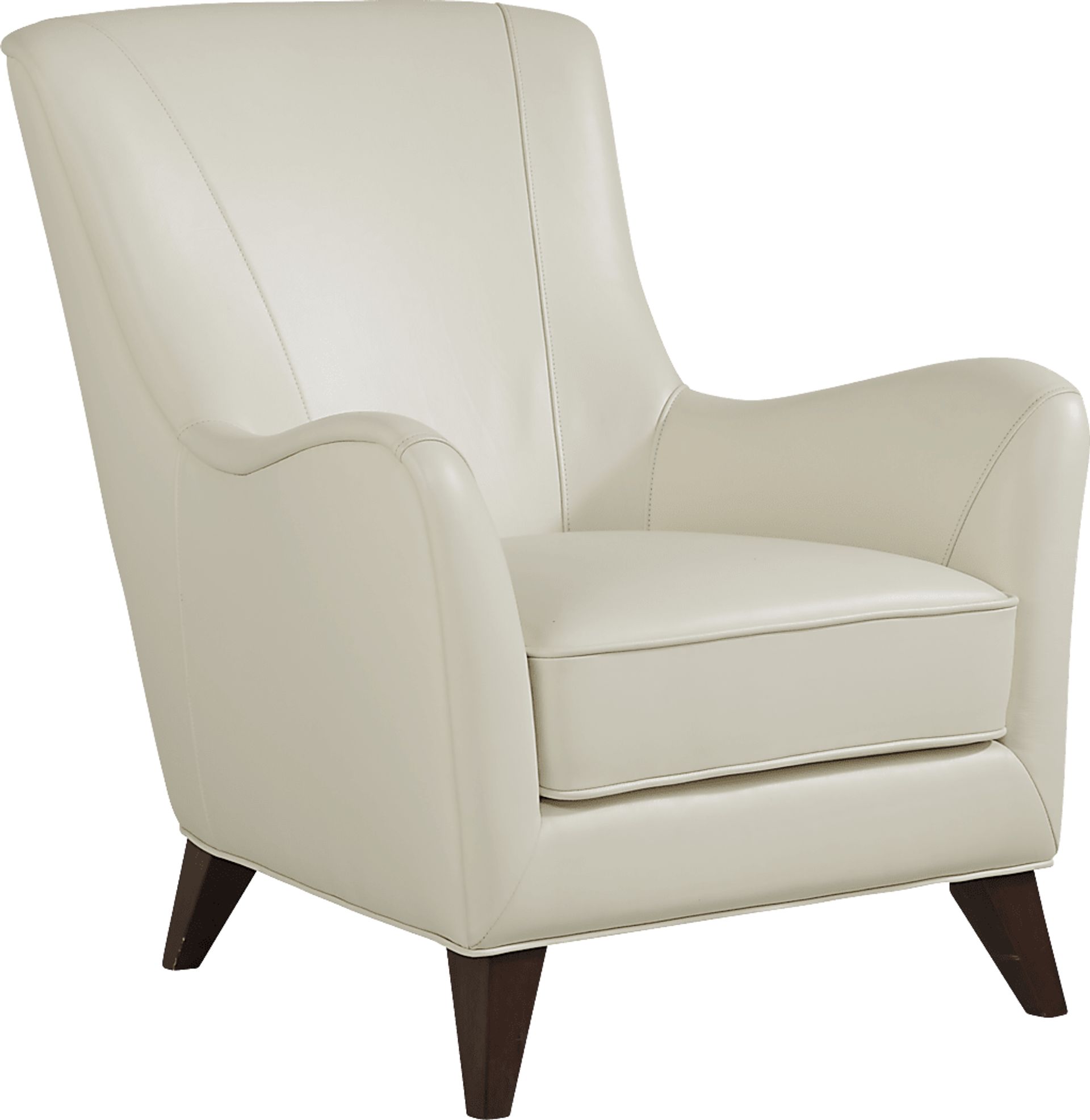 Marchese Ivory Leather Accent Chair - Image 1