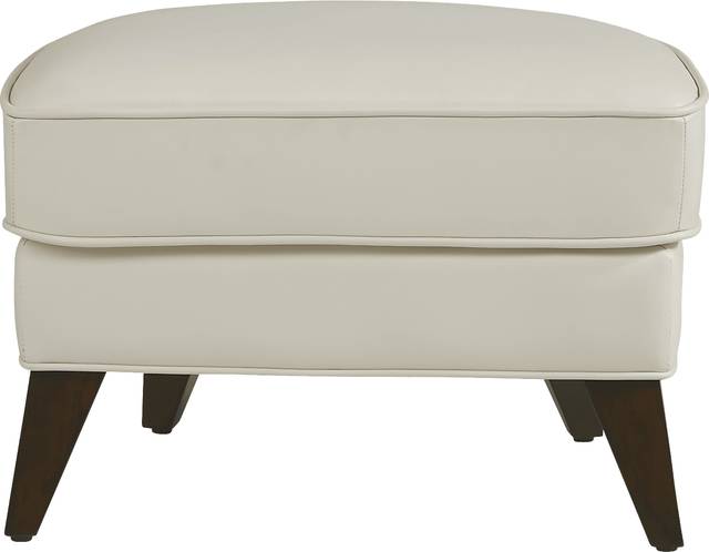 Marchese Ivory Leather Accent Ottoman - Thumbnail - Image 2