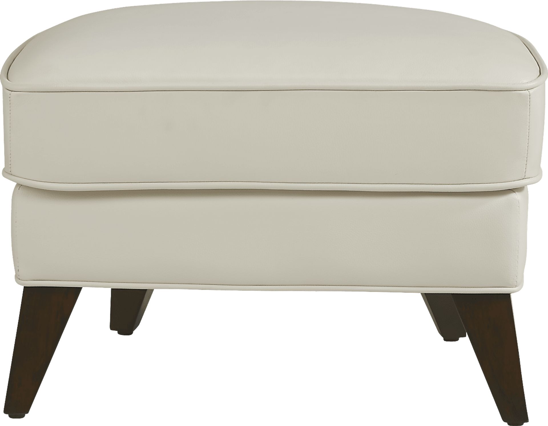 Marchese Ivory Leather Accent Ottoman - Image 2
