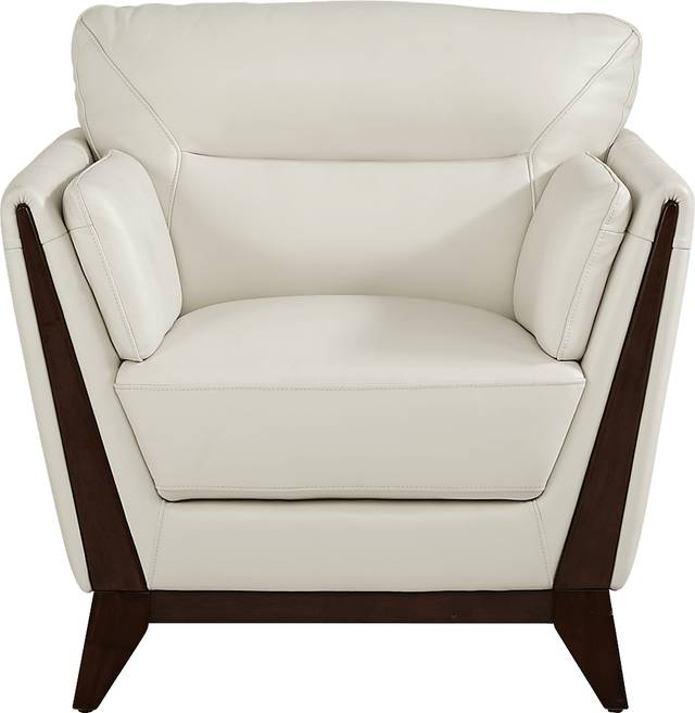 Marchese Ivory Leather Chair - Thumbnail - Image 2