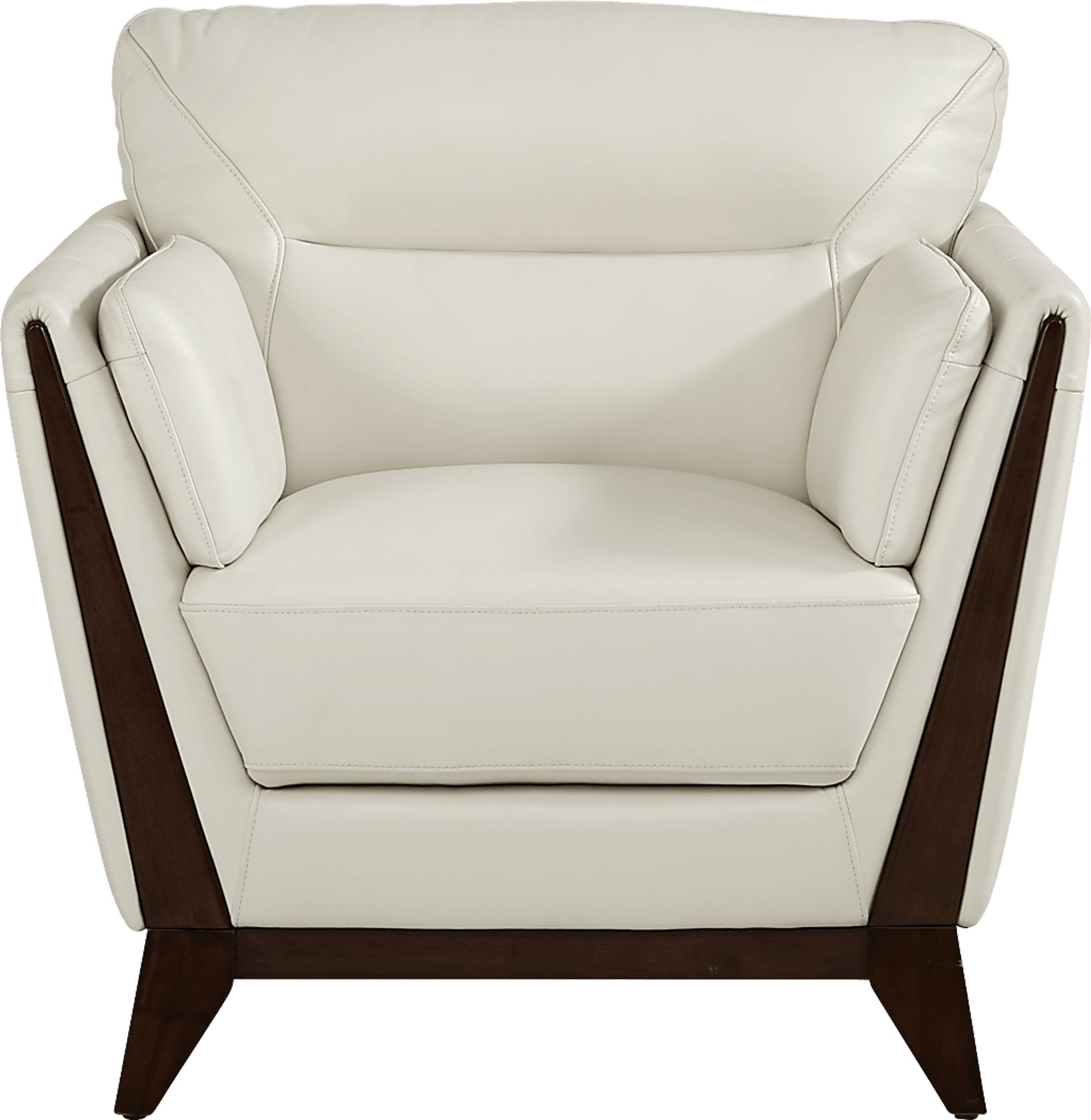 Marchese Ivory Leather 3 Pc Living Room - Image 7
