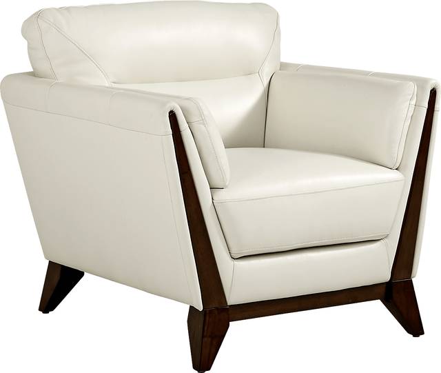 Marchese Ivory Leather Chair - Thumbnail - Image 1