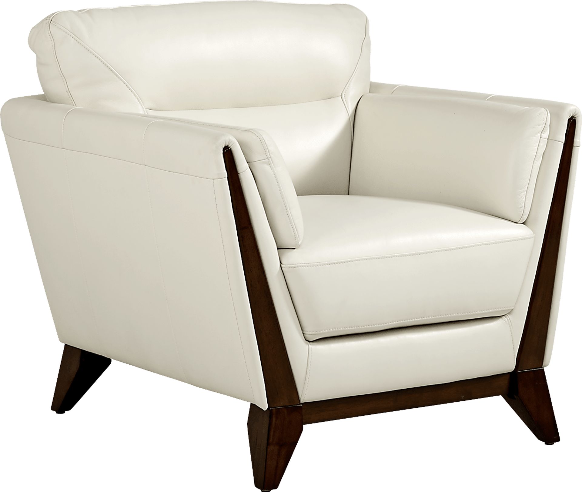 Marchese Ivory Leather 3 Pc Living Room - Image 6