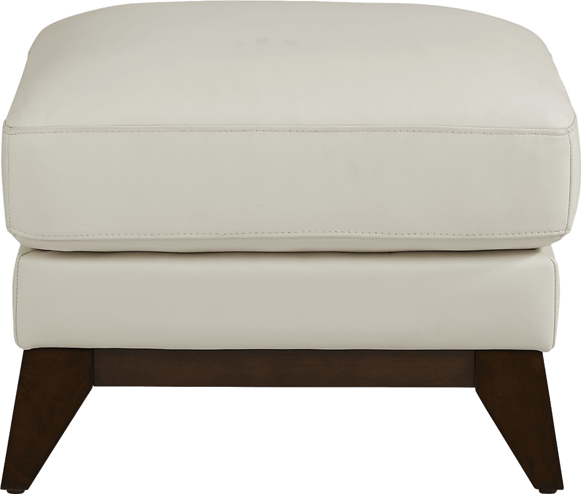 Marchese Ivory Leather Ottoman - Image 2