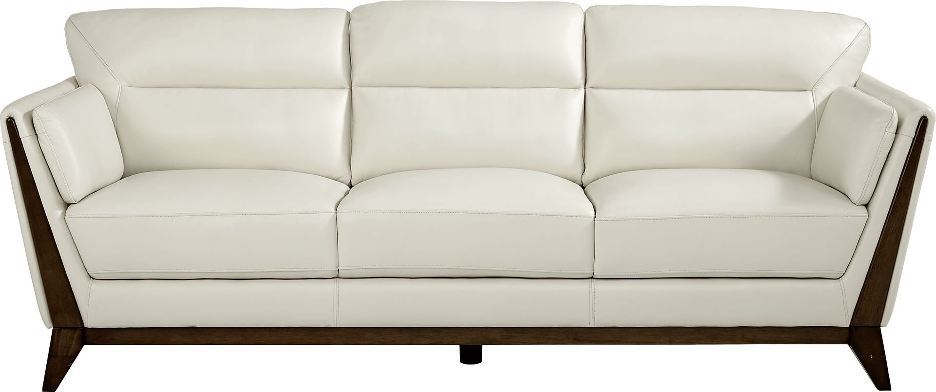 Marchese Ivory Leather Sofa - Image 1