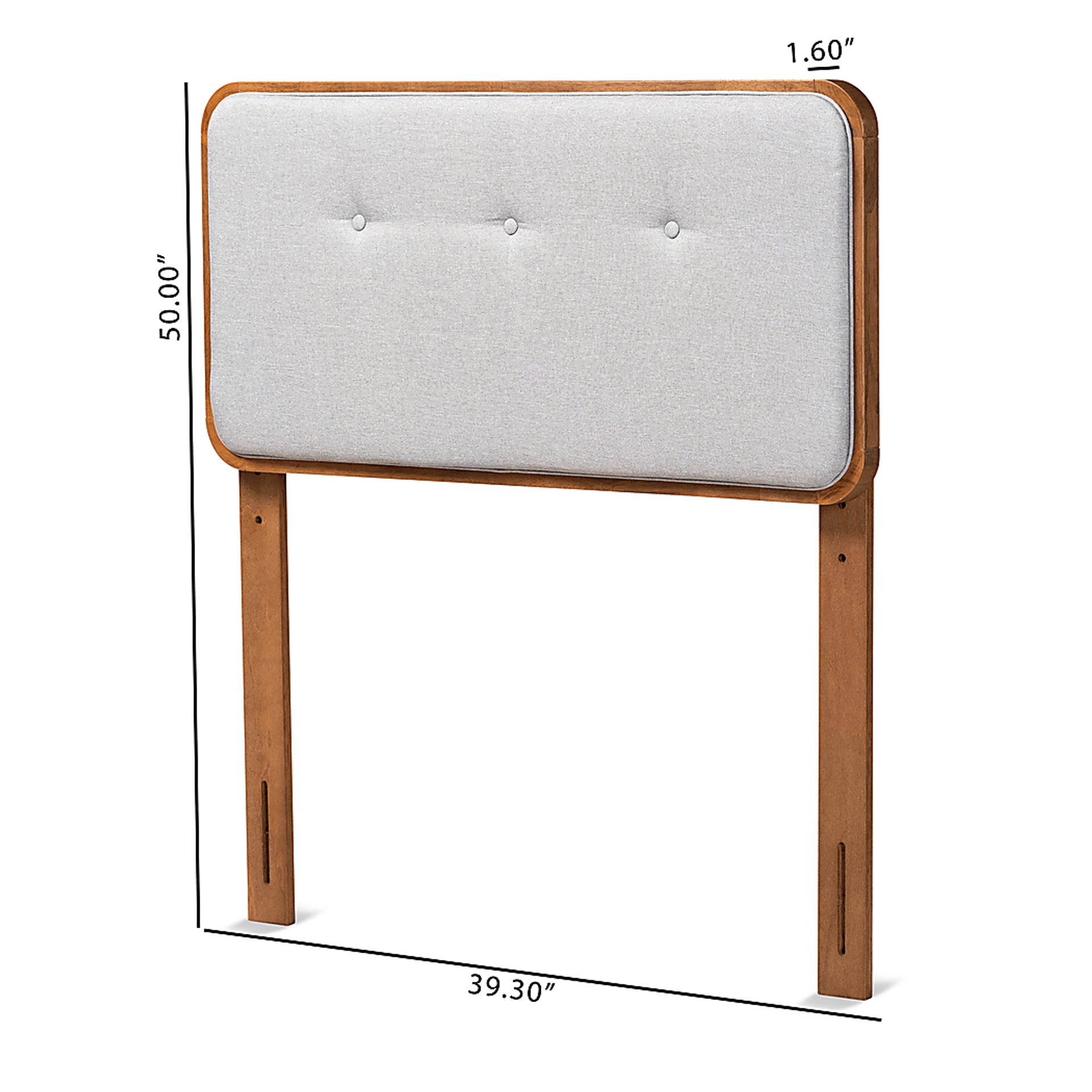 Marchhand Light Gray Twin Upholstered Headboard - Image 5