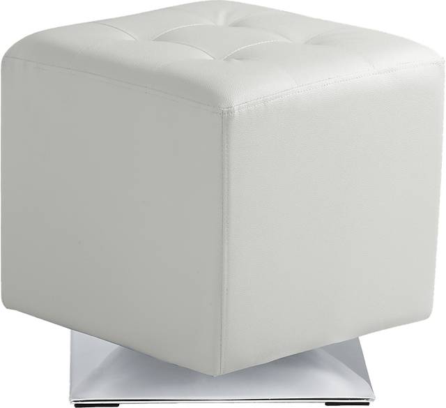 Marco Place White Ottoman - Thumbnail - Image 1