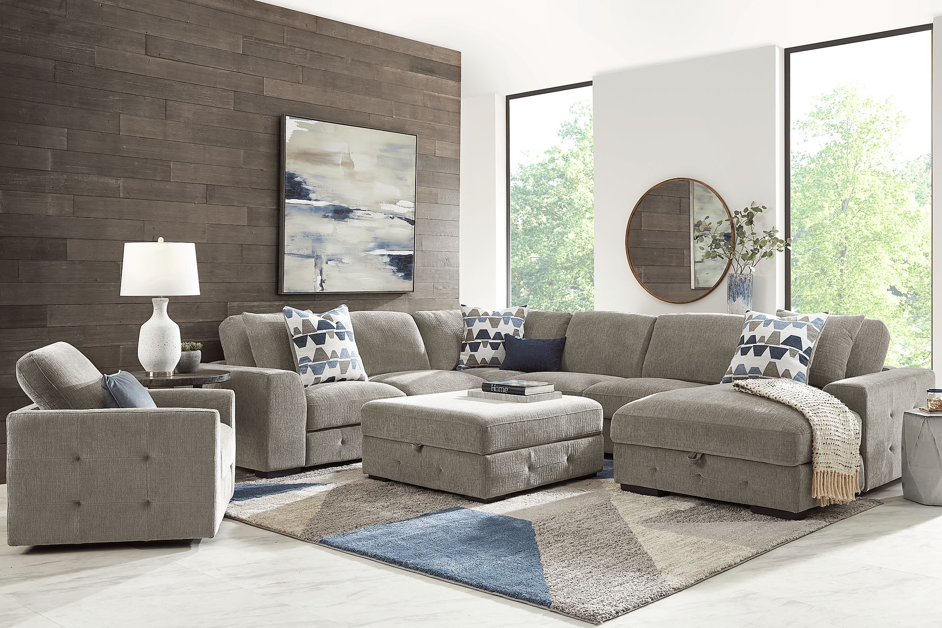 Marcola Mocha 7 Pc Sectional Living Room - Image 1