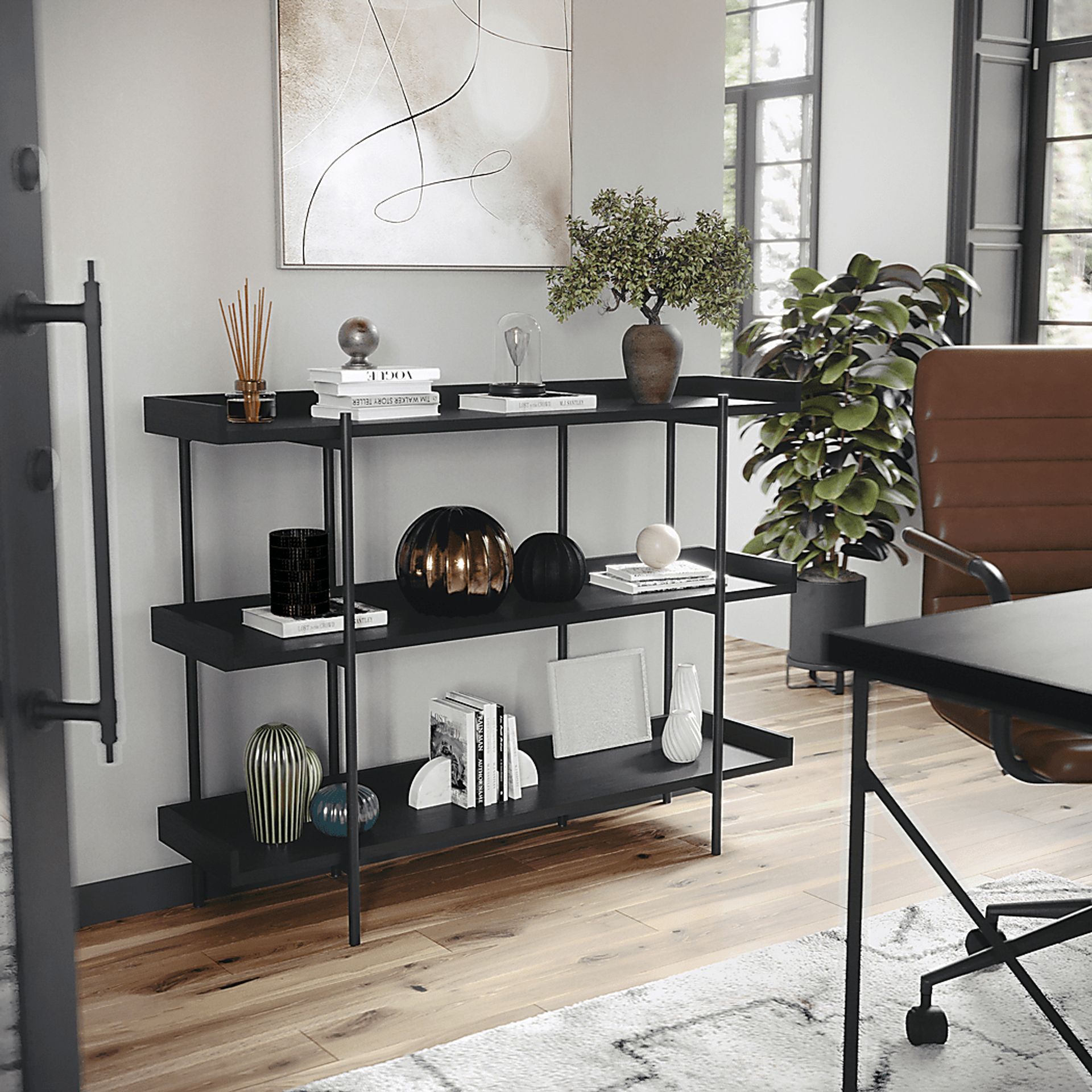 Marek Black Bookshelf - Image 3