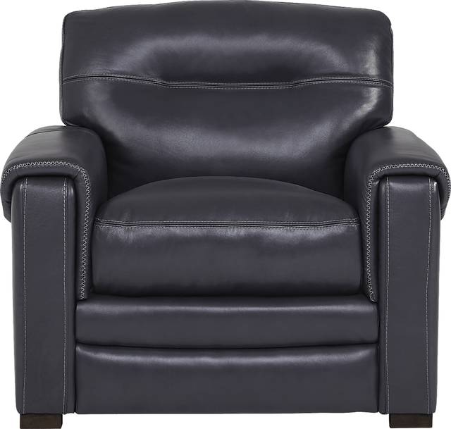 Margallo Blue Leather Chair - Thumbnail - Image 3