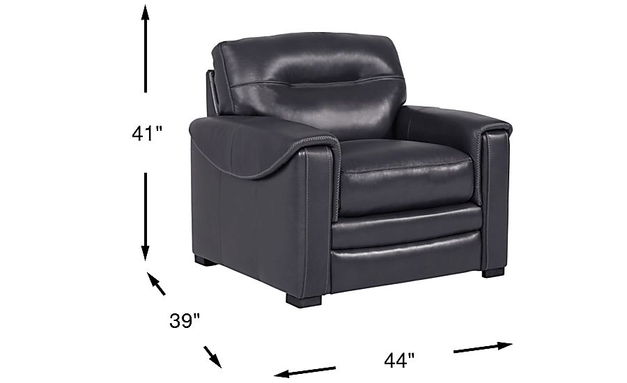 Margallo Blue Leather Chair Rooms To Go