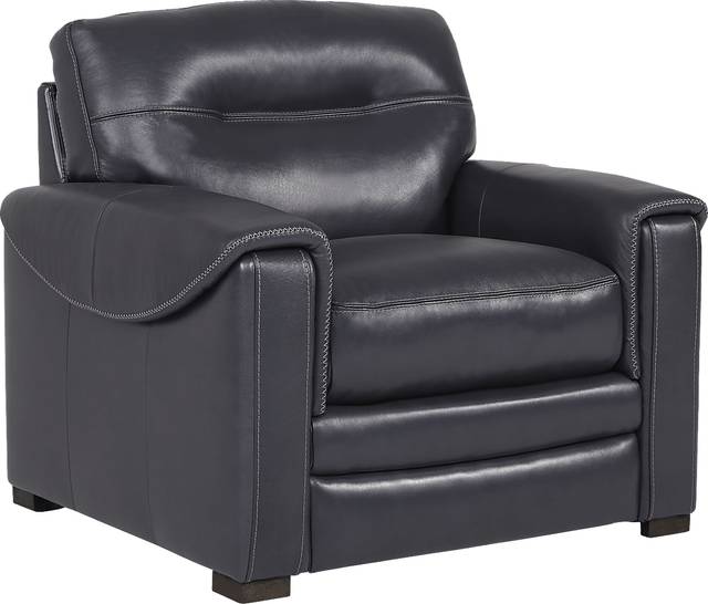 Margallo Blue Leather Chair - Thumbnail - Image 1