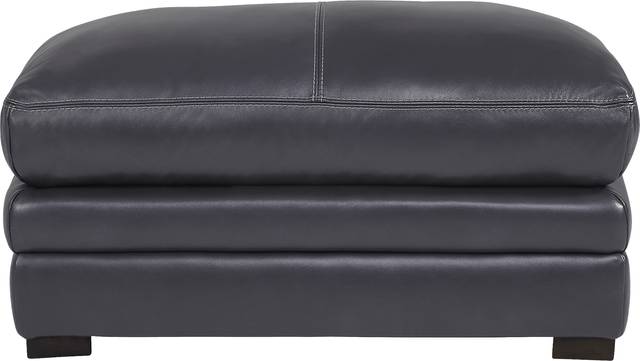 Margallo Blue Leather Ottoman - Thumbnail - Image 2