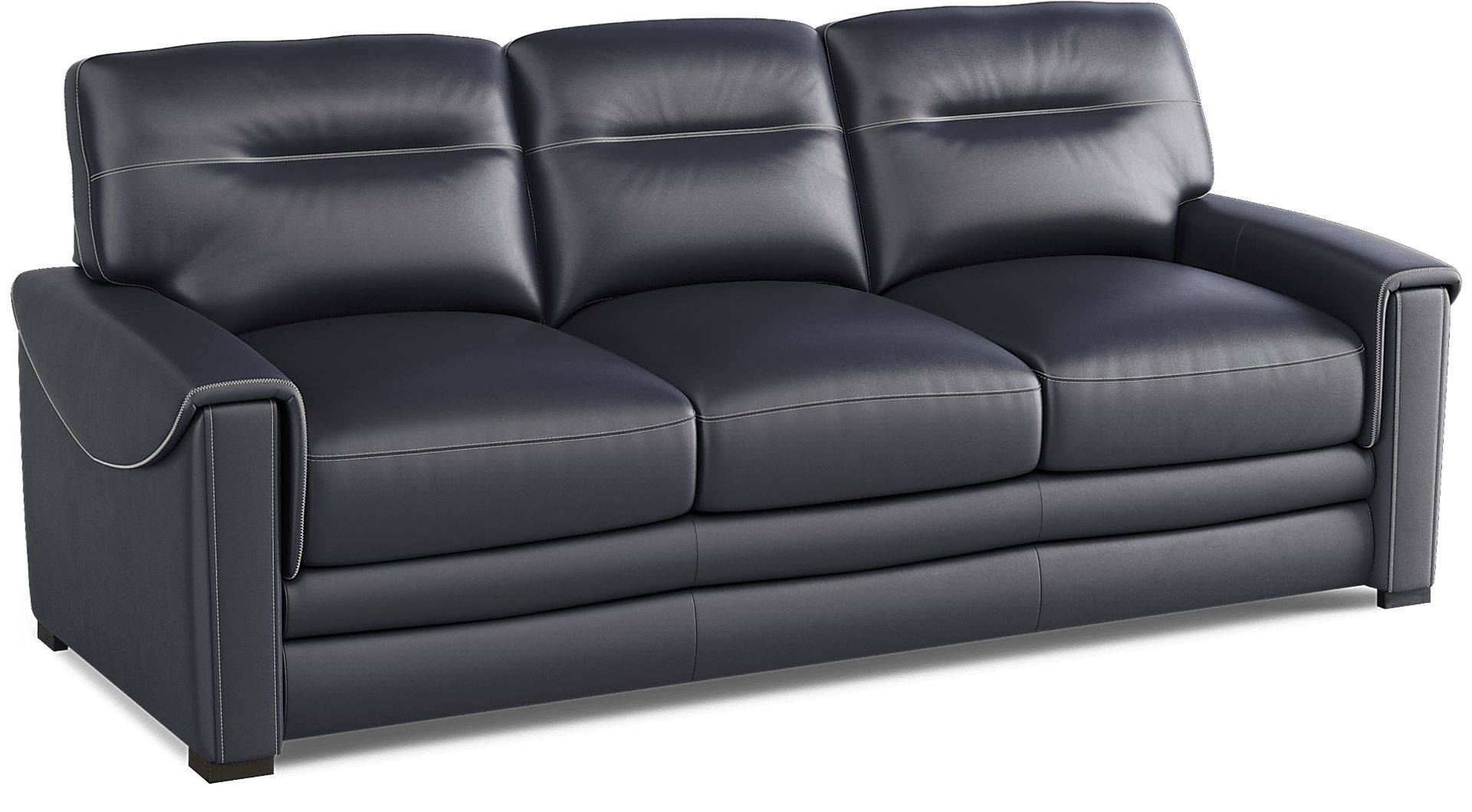 Margallo Blue Leather Sofa - Image 3