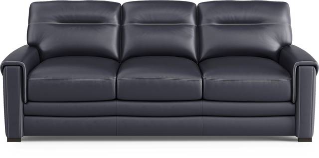 Margallo Blue Leather 3 Pc Living Room - Thumbnail - Image 2
