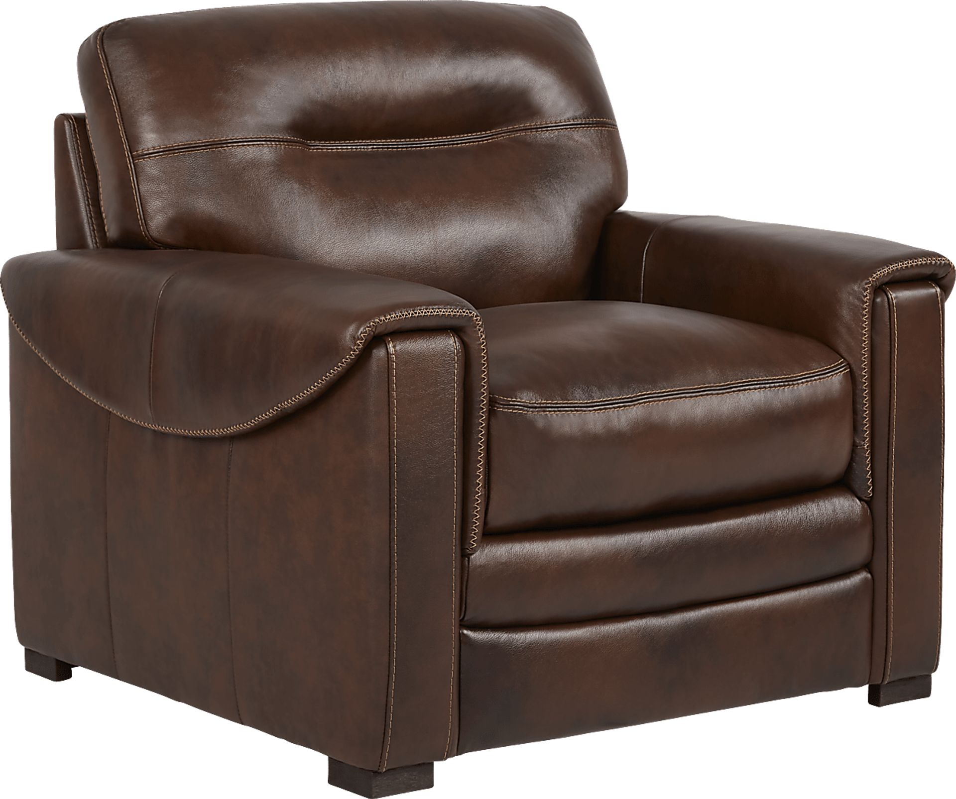 Margallo Brown Leather Chair - Image 1