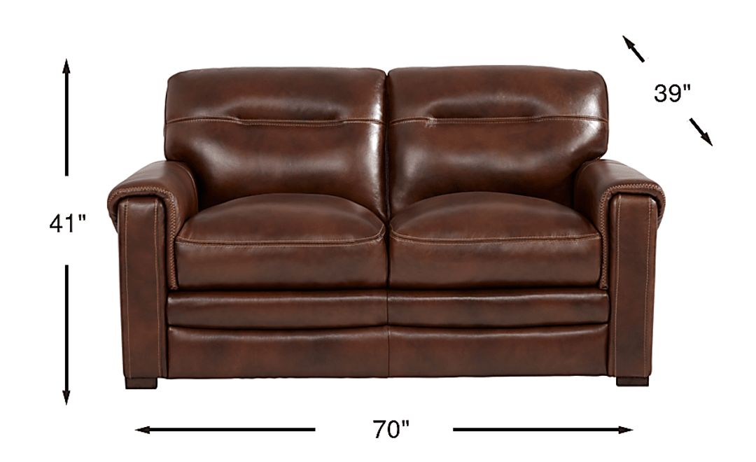 Margallo Brown Leather Loveseat