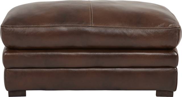 Margallo Brown Leather Ottoman - Thumbnail - Image 2