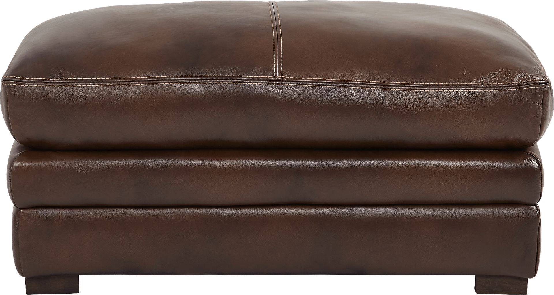 Margallo Brown Leather Ottoman - Image 2