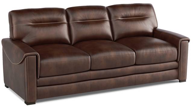 Margallo Brown Leather Sofa - Thumbnail - Image 3