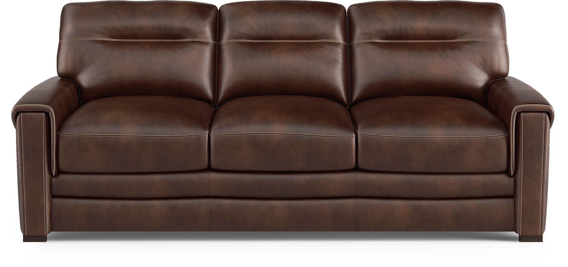 Margallo Brown Leather Sofa - Image 1