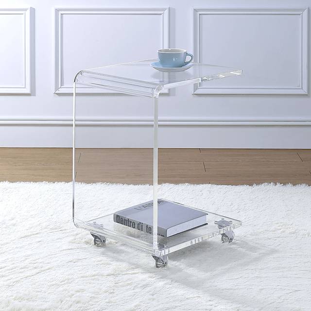 Margarette Clear Rolling Accent Table - Thumbnail - Image 2