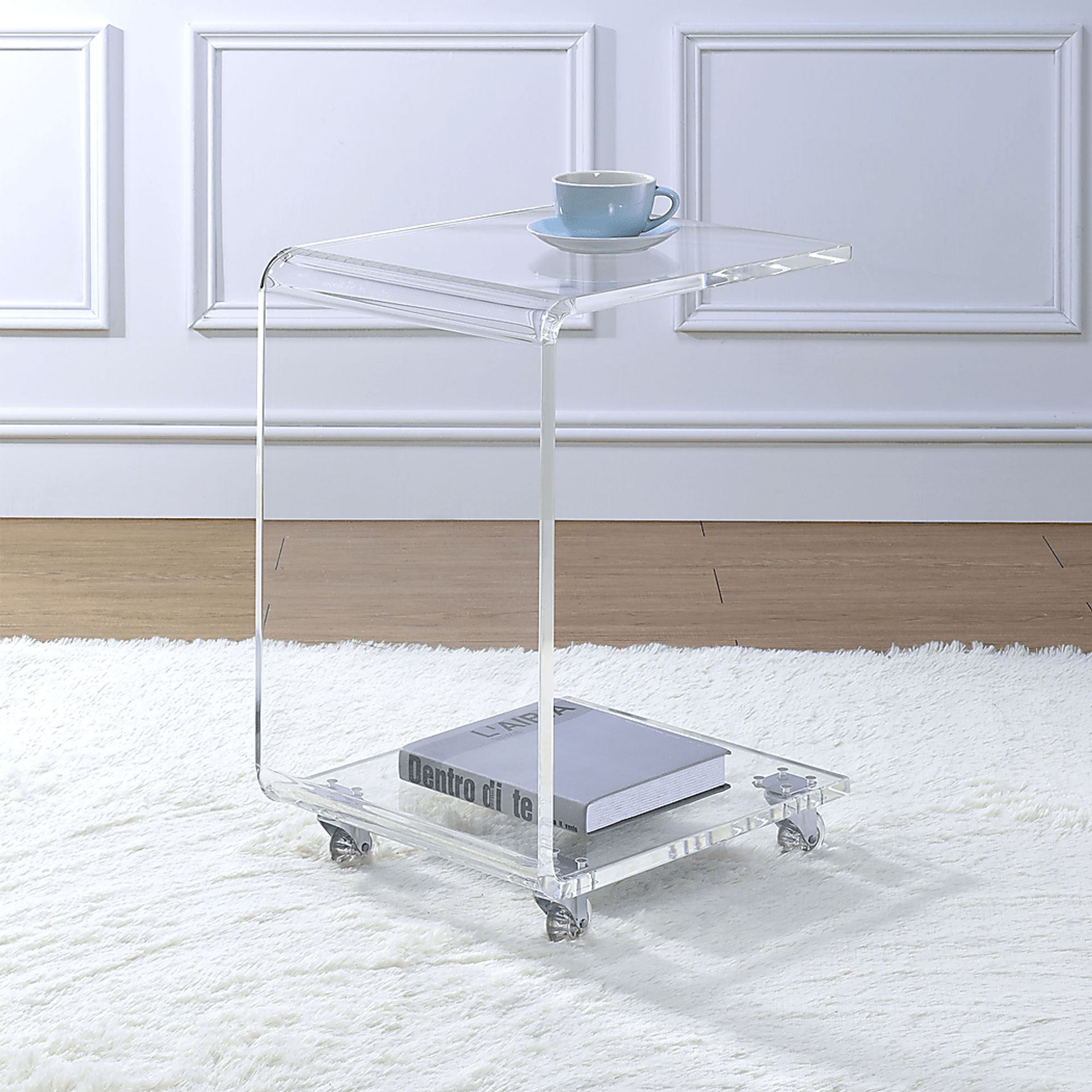 Margarette Clear Rolling Accent Table - Image 2