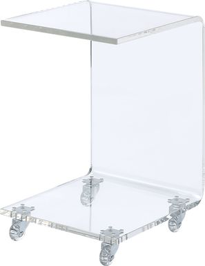 Margarette Clear Rolling Accent Table