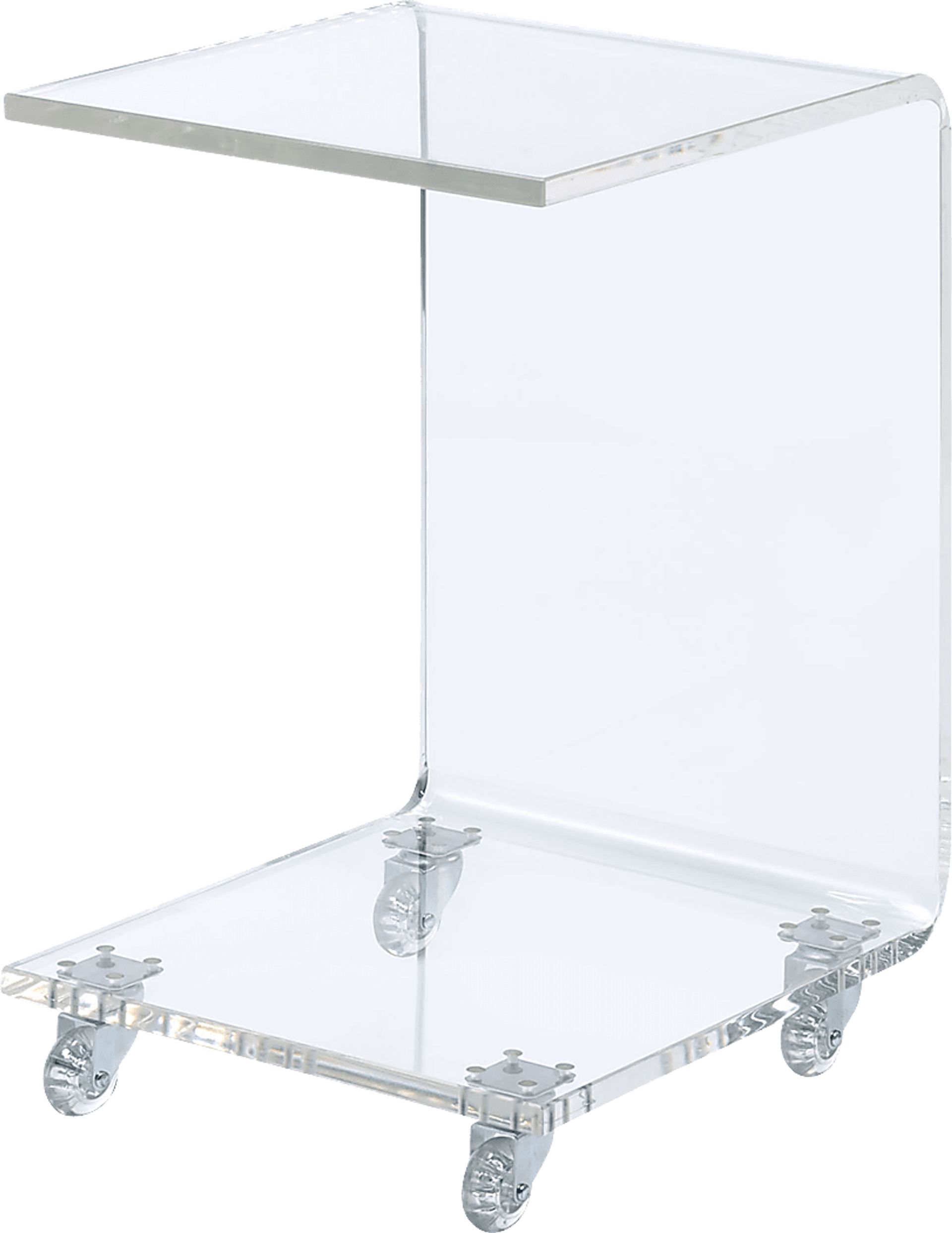 Margarette Clear Rolling Accent Table - Image 1