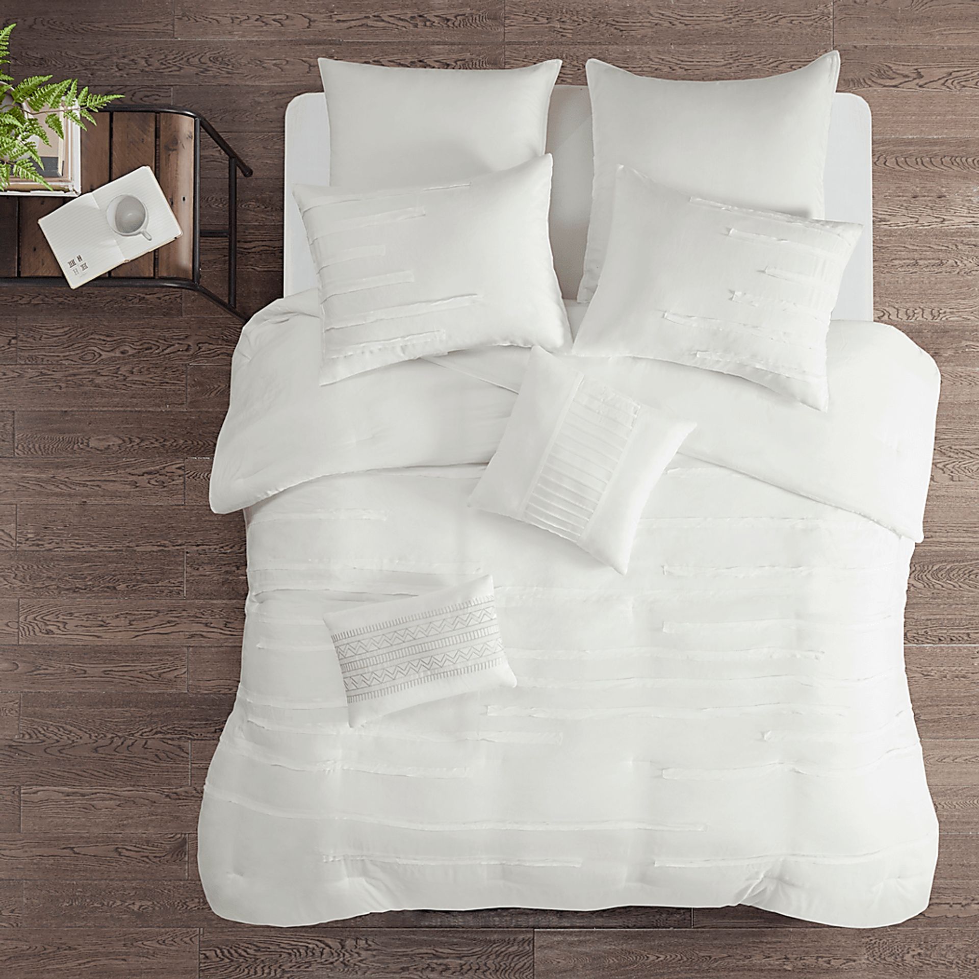 Maricka White 8 Pc King Comforter Set - Image 3