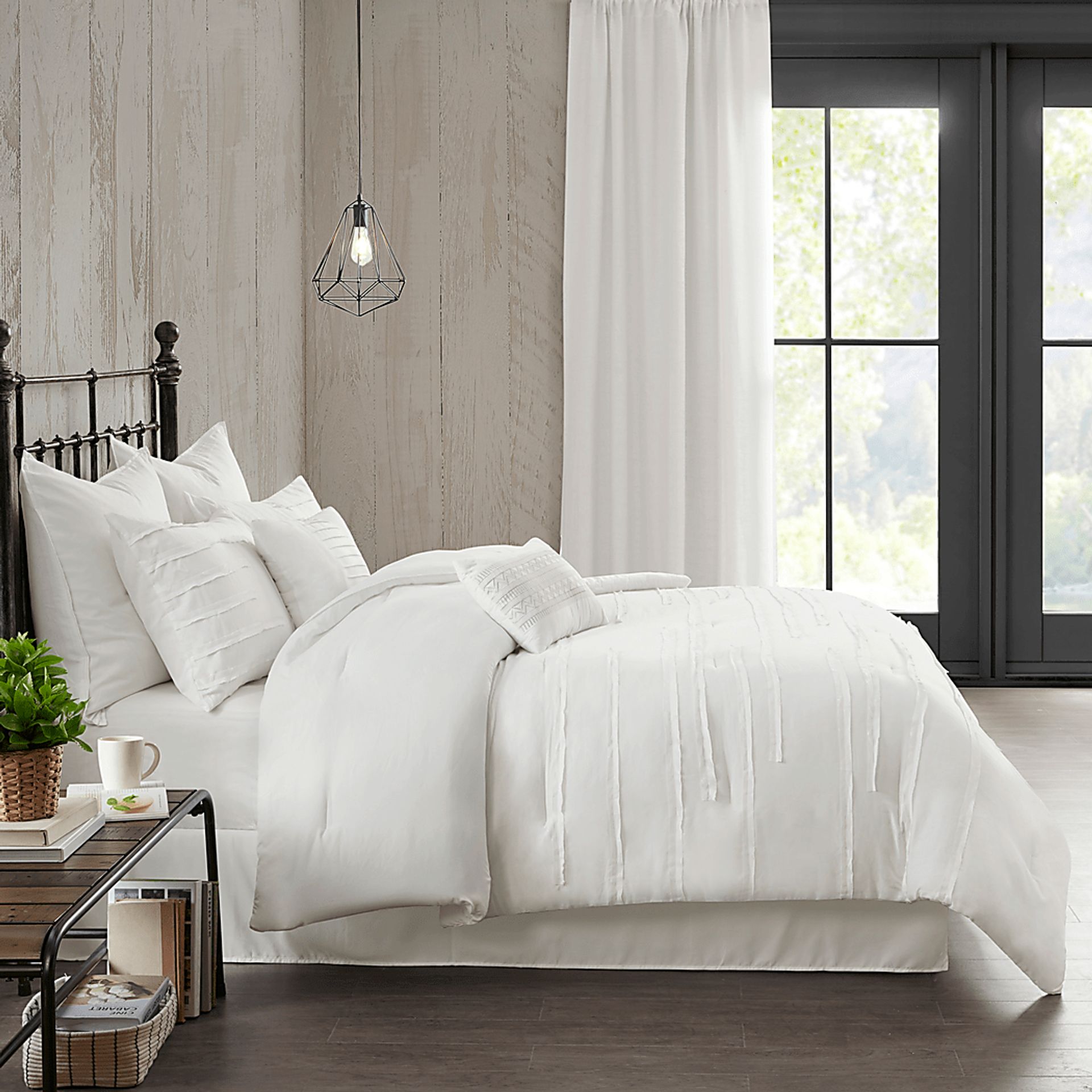 Maricka White 8 Pc King Comforter Set - Image 4