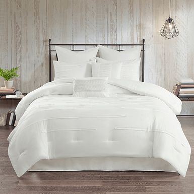 Maricka White 8 Pc King Comforter Set