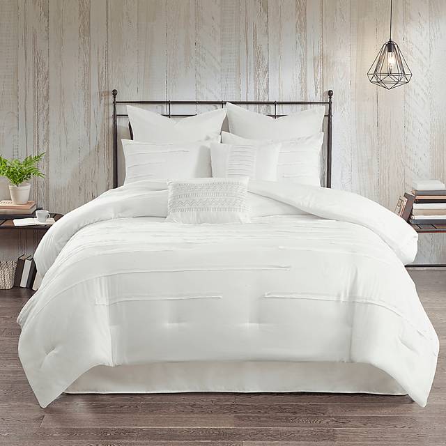 Maricka White 8 Pc King Comforter Set - Thumbnail - Image 1